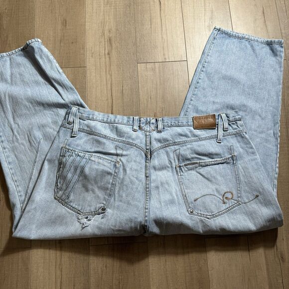 RARE Y2K Rocawear Men’s 50x34 Baggy 90s Designer Blue Jeans Hip Hop Wide Leg - Picture 1 of 12